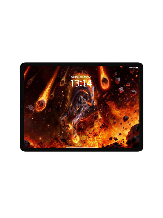 Lava Flame Galloping Horse Digital Wallpaper