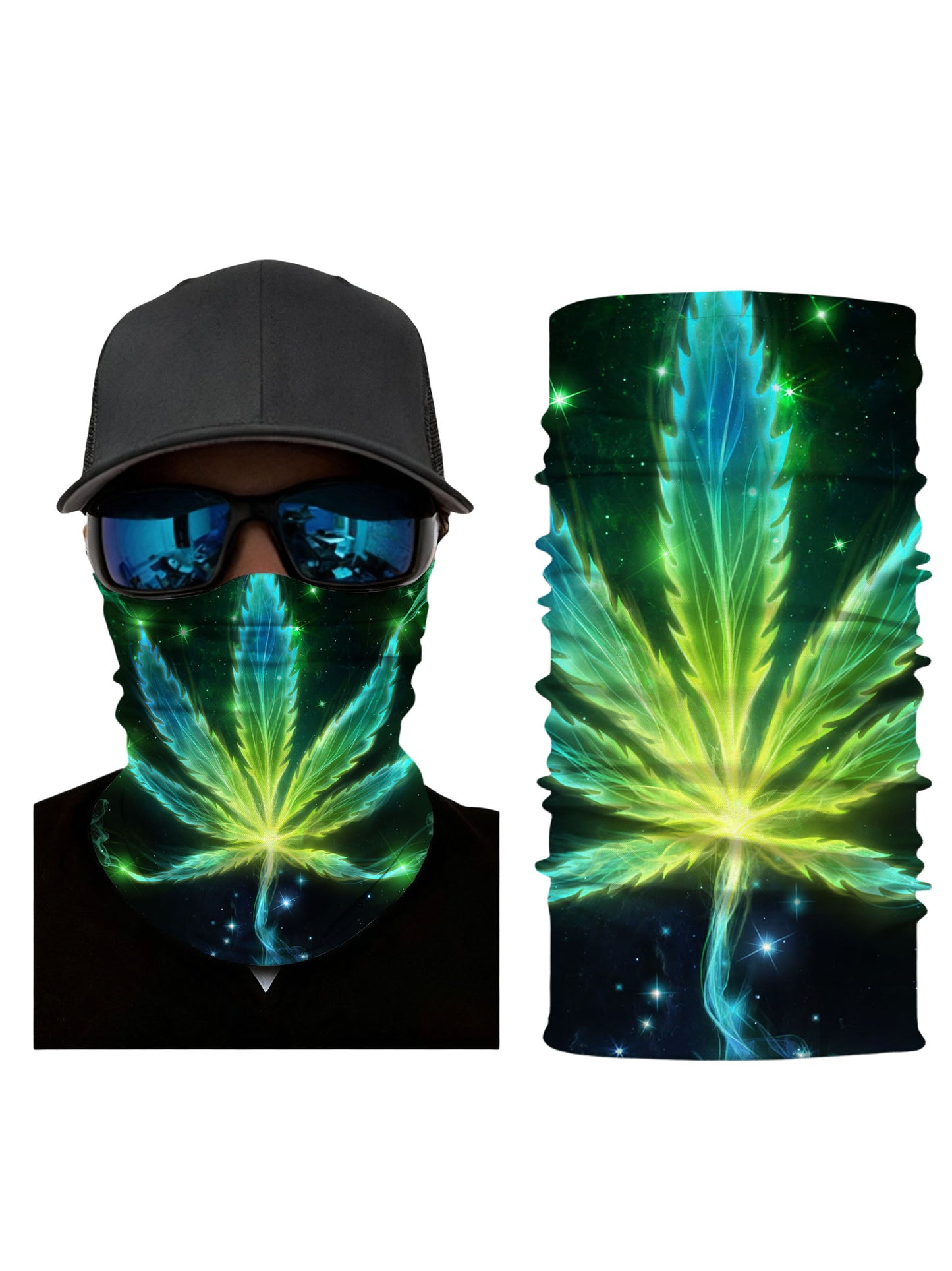 Neck Gaiter 3D all over print galaxy nebula leaf design Aesthetic unisex breathable fabric windproof