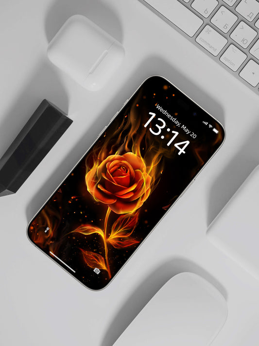 Blazing Rose Phone Wallpaper