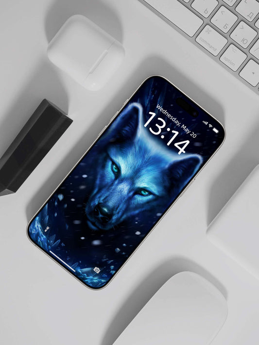 Arctic Wolf Stare Phone Wallpaper