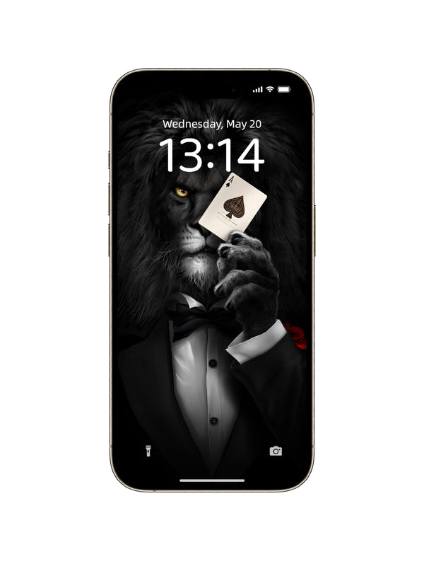 Ace of Spades Mafia Lion Phone Wallpaper