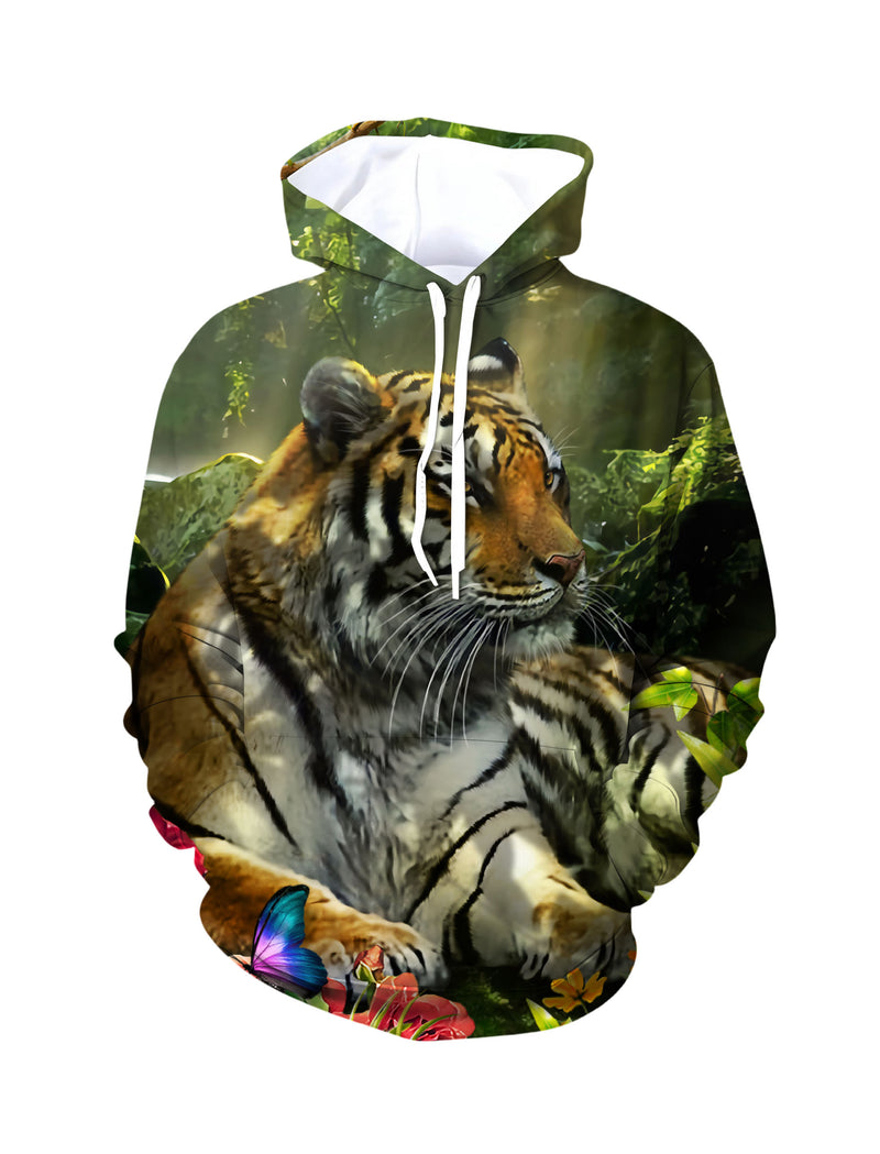 Tiger Jungle 3D All Over Print Hoodie Unisex Soft Comfortable Streetwear Pullover