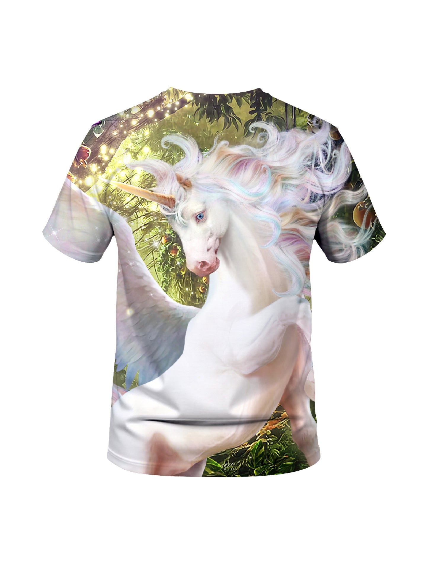 Unicorn 3D All Over Print T-Shirt for Men Women Fantasy Winged Horse Forest Magic Design