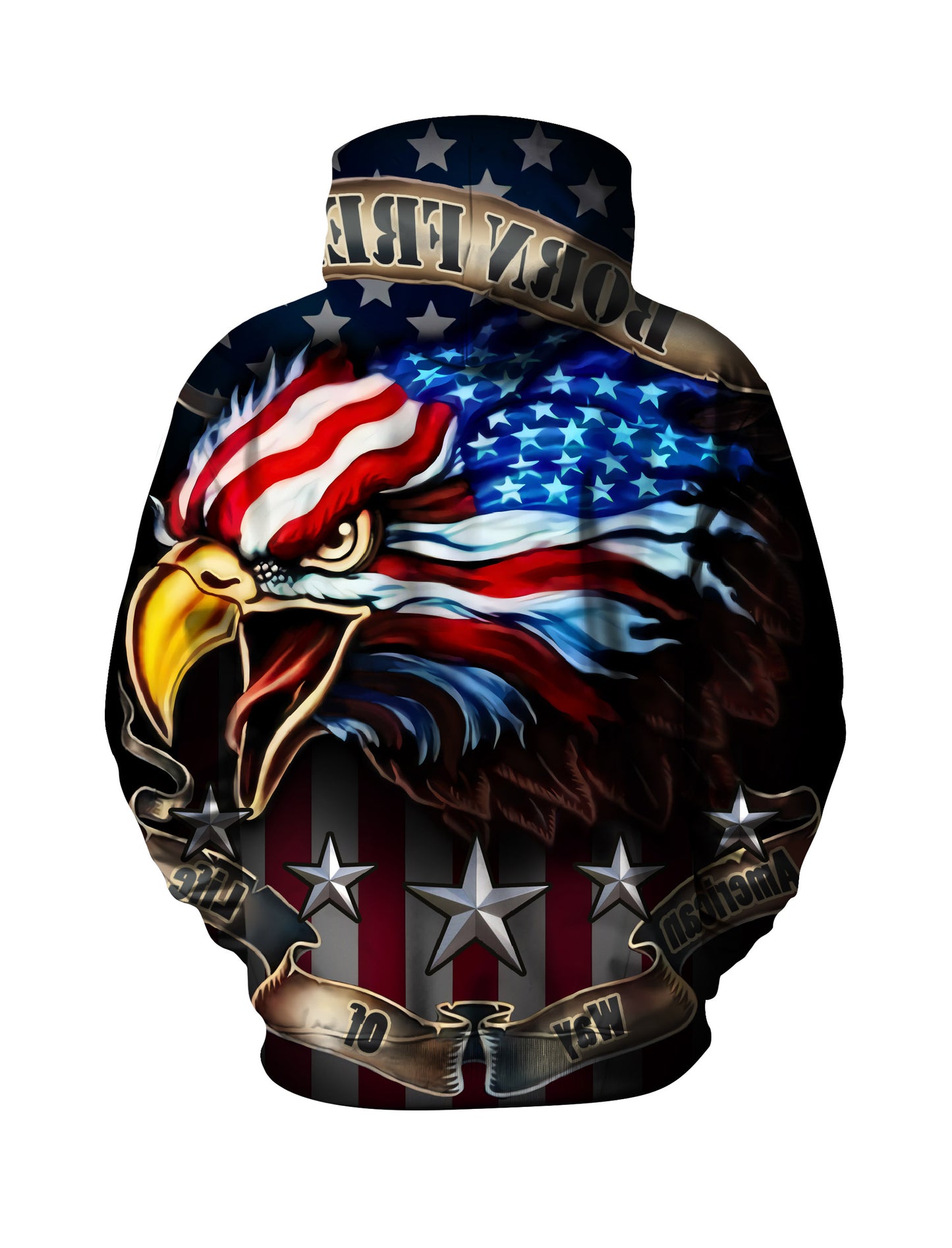 American Eagle 3D All Over Print Hoodie Unisex Streetwear Patriot Design