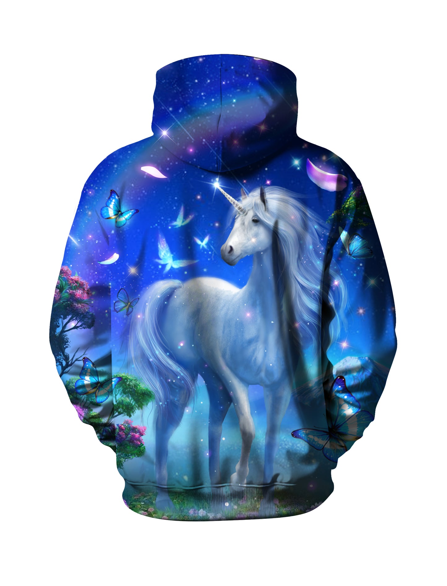 Unicorn 3D All Over Print Hoodie for Men Women, Fantasy Butterfly Galaxy Design