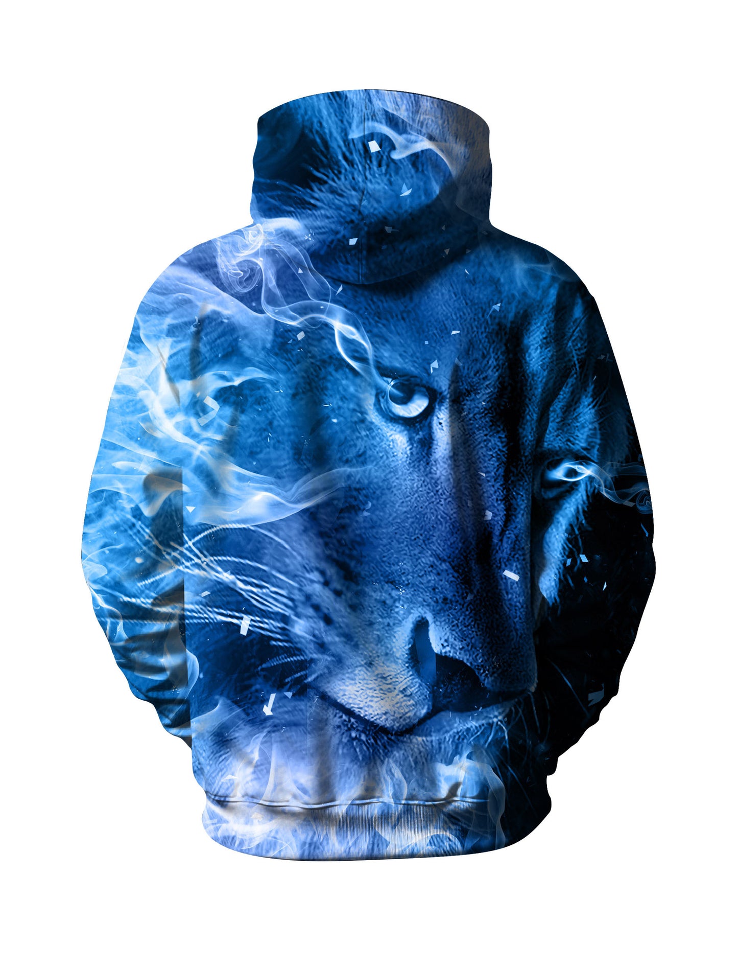Blue Smoke Lion Outdoor Streetwear Unisex 3D All Over Print Hoodie Majestic Cotton Blend Comfort Fit
