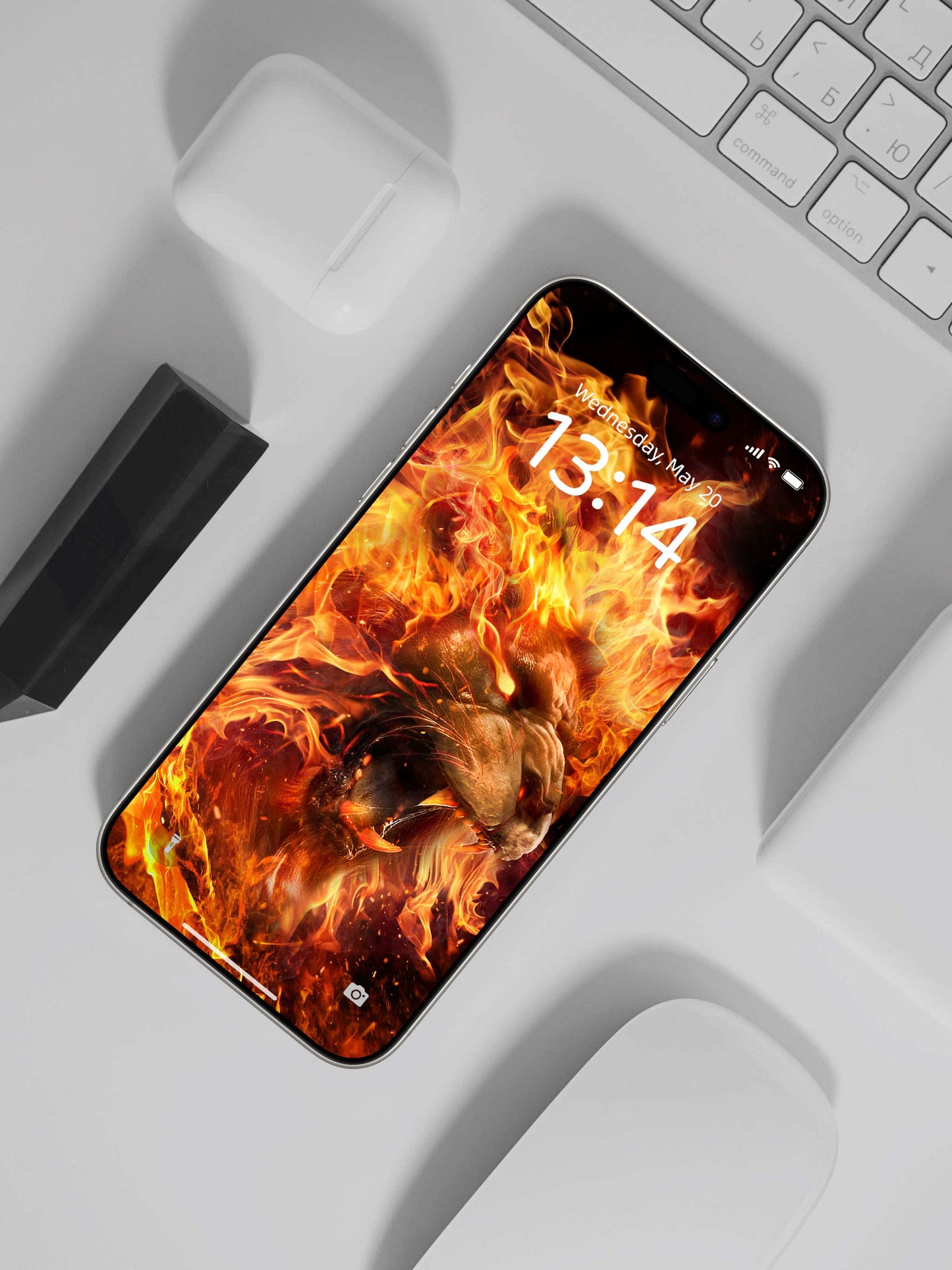 Inferno Lion Roar Phone Wallpaper