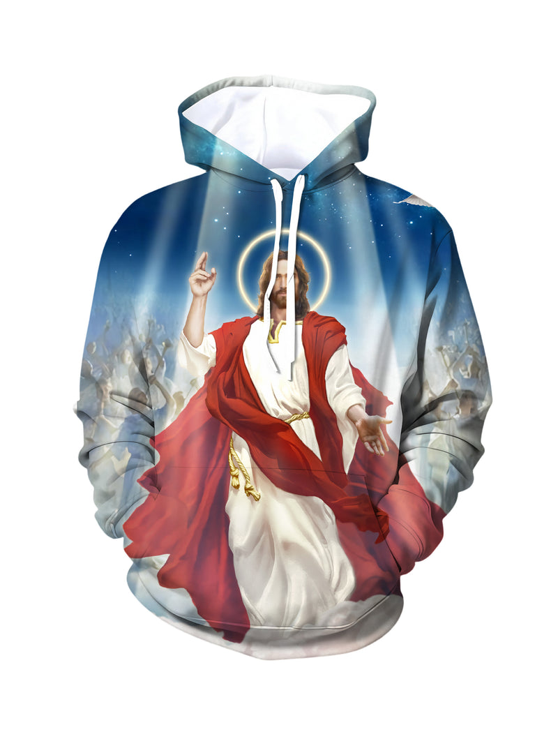 Jesus Christ 3D All Over Print Hoodie for Men Women Religious Faith Apparel