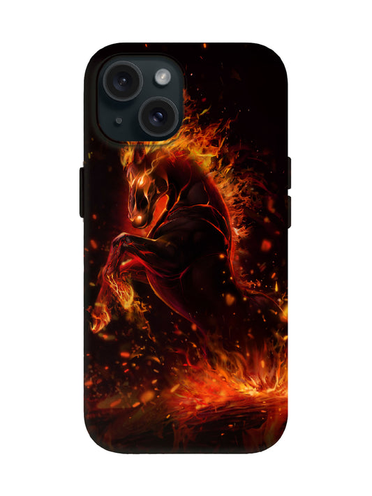 Flame Horse Edgy Cyberpunk Tough Phone Case