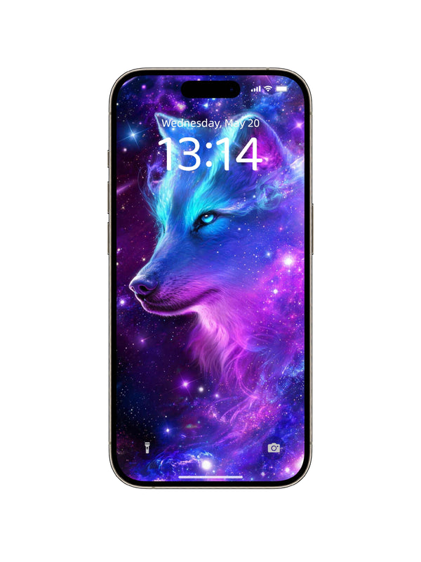 Soft Nebula Side Profile Wolf Digital Wallpaper