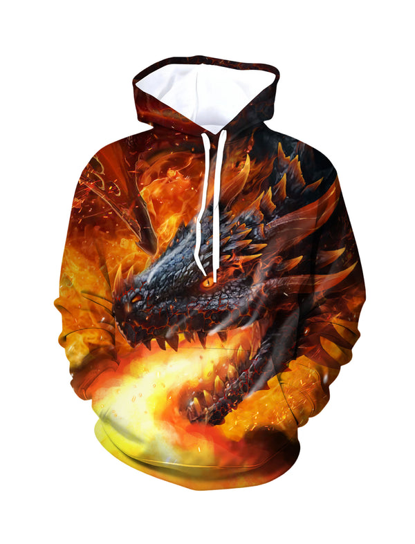 3D All Over Print Dragon Fire Hoodie Sweatshirt Fantasy Graphic For Men Women