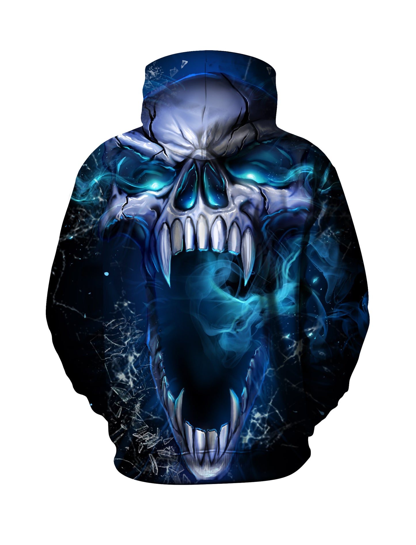 Hoodie 3D All Over Print Glowing Skull Streetwear Unisex Cotton Blend Soft Comfortable