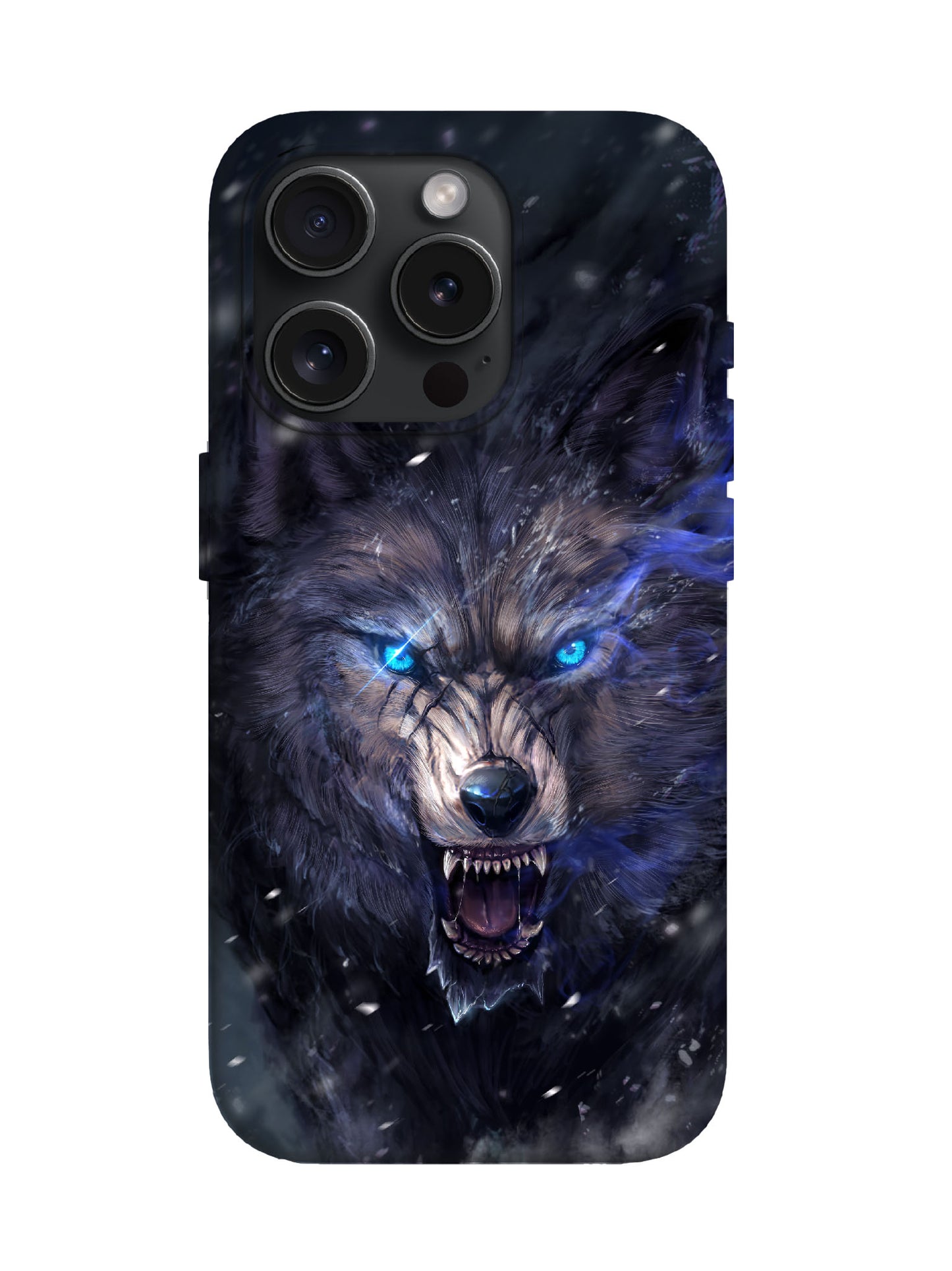 Fierce Wolf Portrait Edgy Cyberpunk Tough Phone Case
