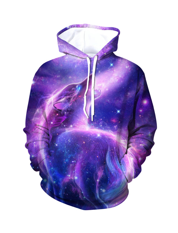 3D All Over Print Galaxy Wolf Hoodie for Men Women Cosmic Space Style Pullover
