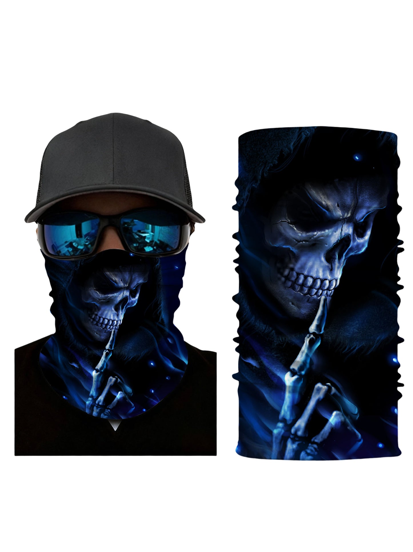 Balaclava with 3D all over print graffiti skull design, Streetwear aesthetic unisex face mask, breathable fabric and windproof for outdoor use