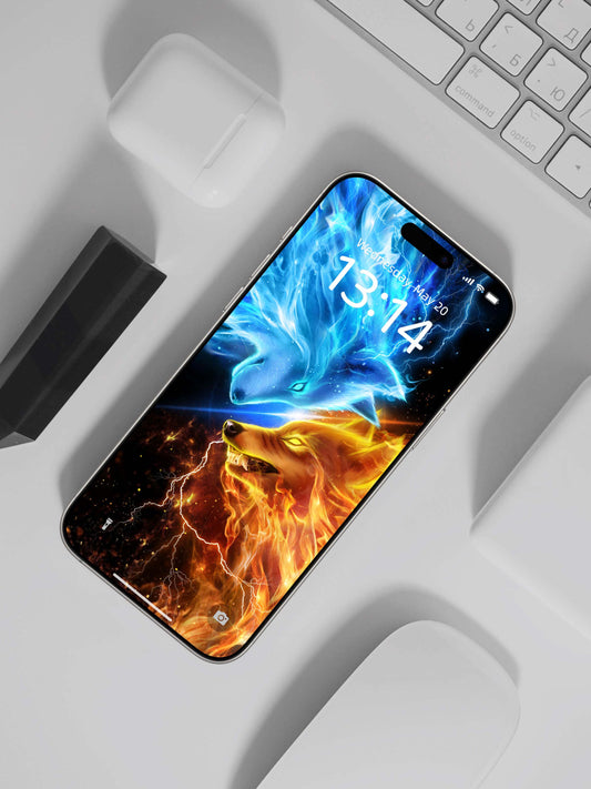 Frost Wolf Dominance Phone Wallpaper