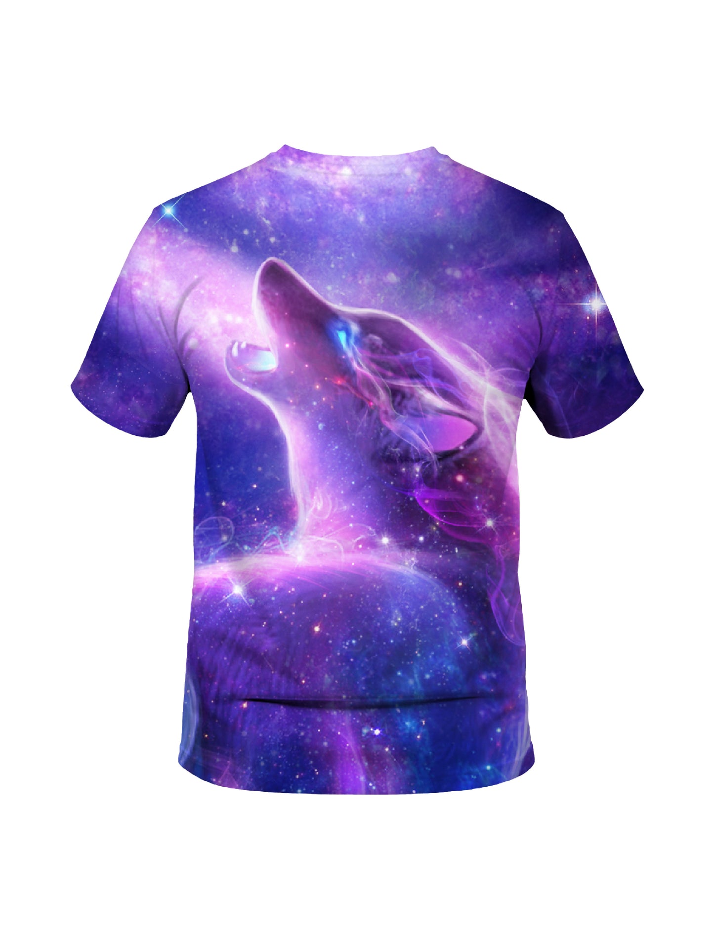 3D All Over Print Wolf Galaxy T-Shirt for Men Women, Cosmic Space Graphic Pullover Sweatshirt