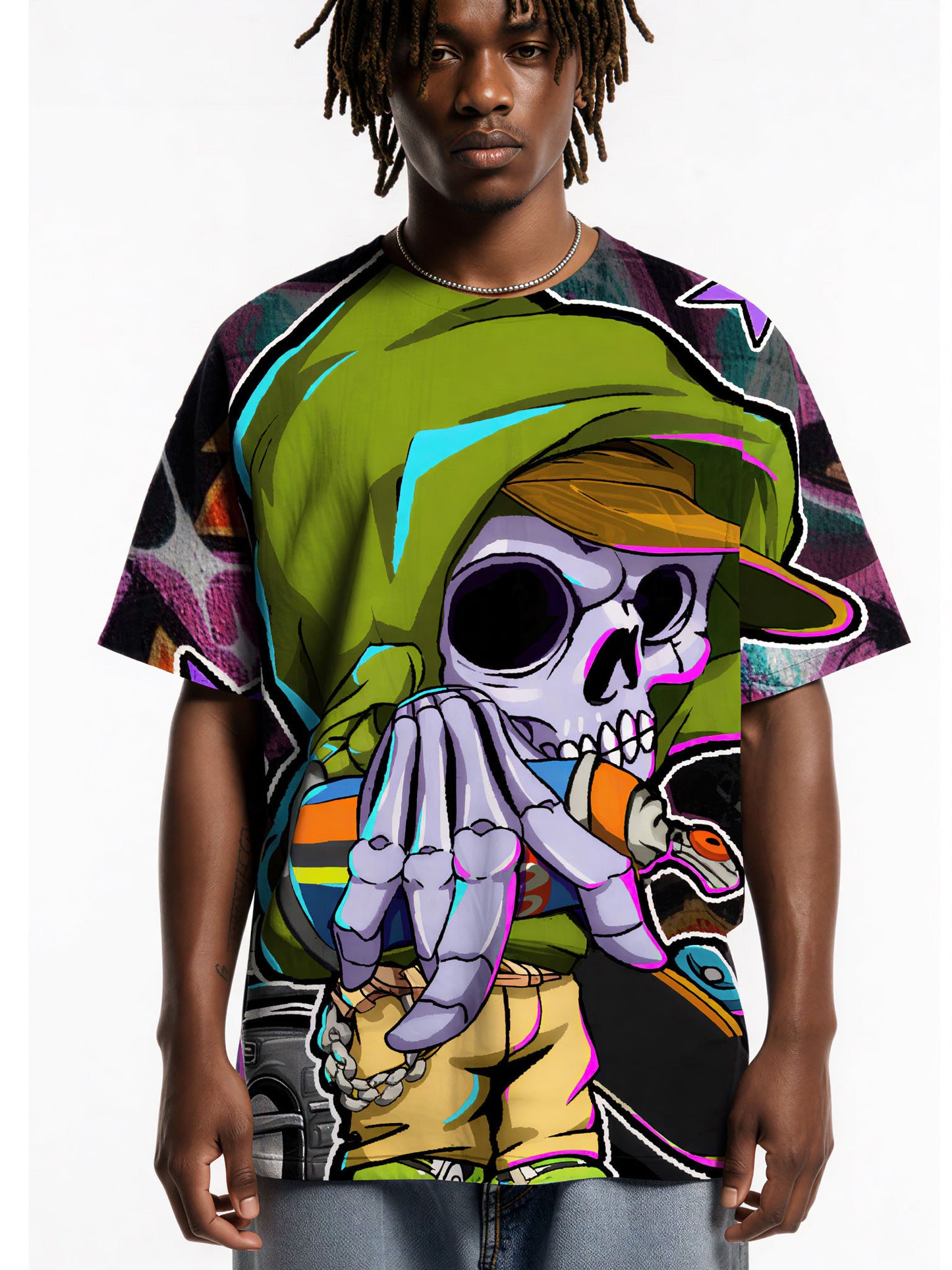 3D All Over Print T-Shirt Men Women Skull Gangster Streetwear Fashion Graphic Sweatshirt