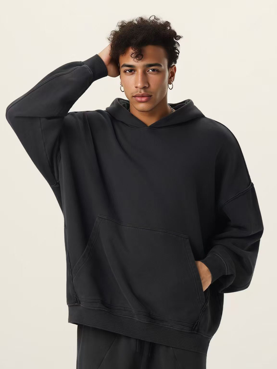 Stone-Washed 420g Loop Fabric Oversized Hoodie