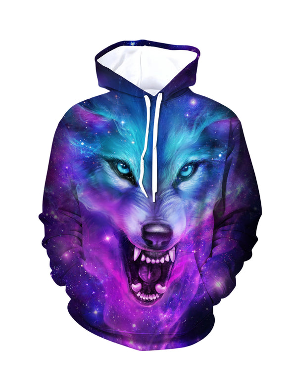 3D All Over Print Wolf Galaxy Cosmic Space Hoodie for Men Women