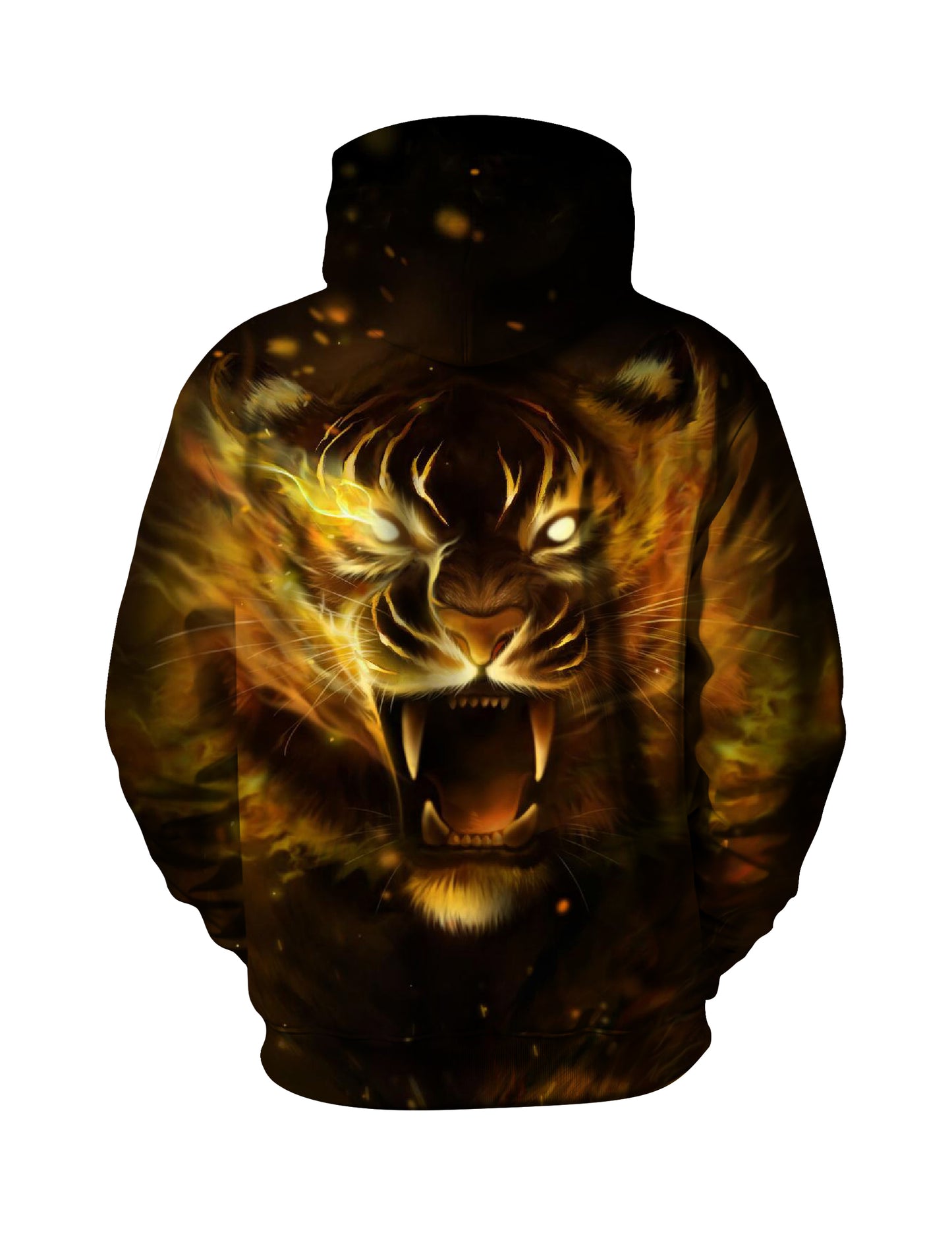 Men Women 3D All Over Print Fire Tiger Hoodie Sweatshirt Graphic Pullover