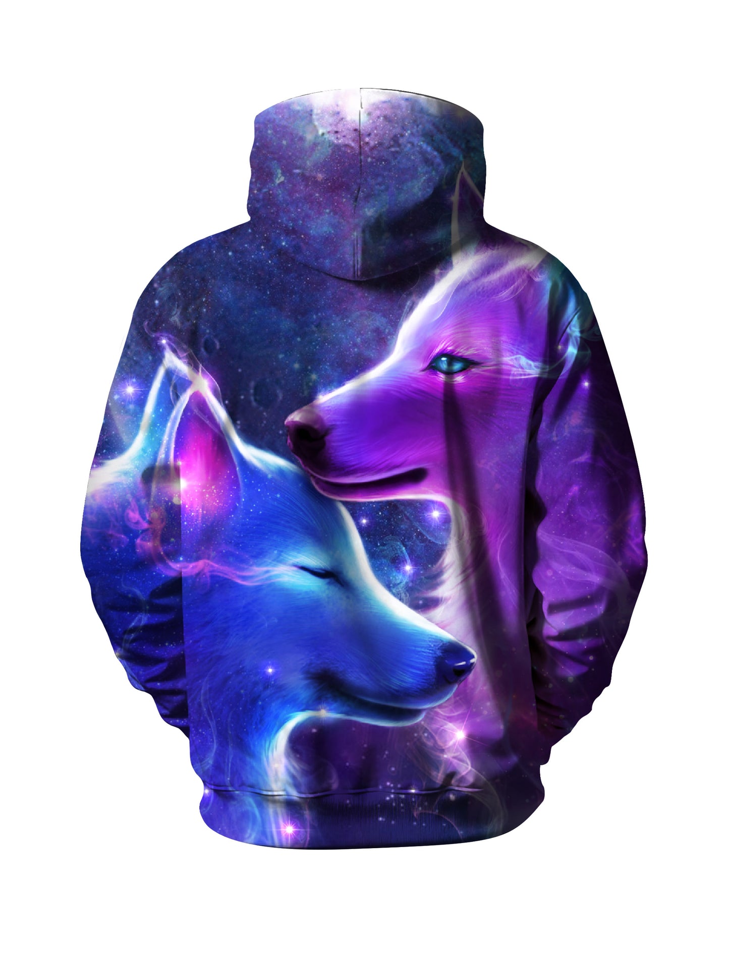 Unisex 3D All Over Print Hoodie Cosmic Wolf Galaxy Art Aesthetic Pullover Soft Comfortable