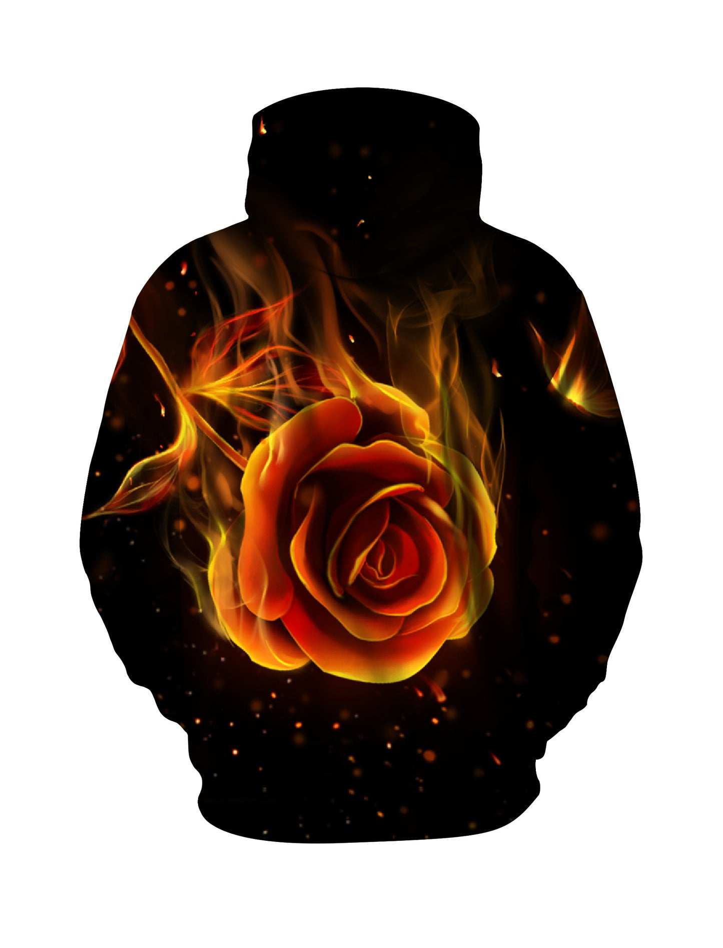 Flaming Rose 3D All Over Print Hoodie for Men Women, Fire Butterfly Design Unisex Streetwear
