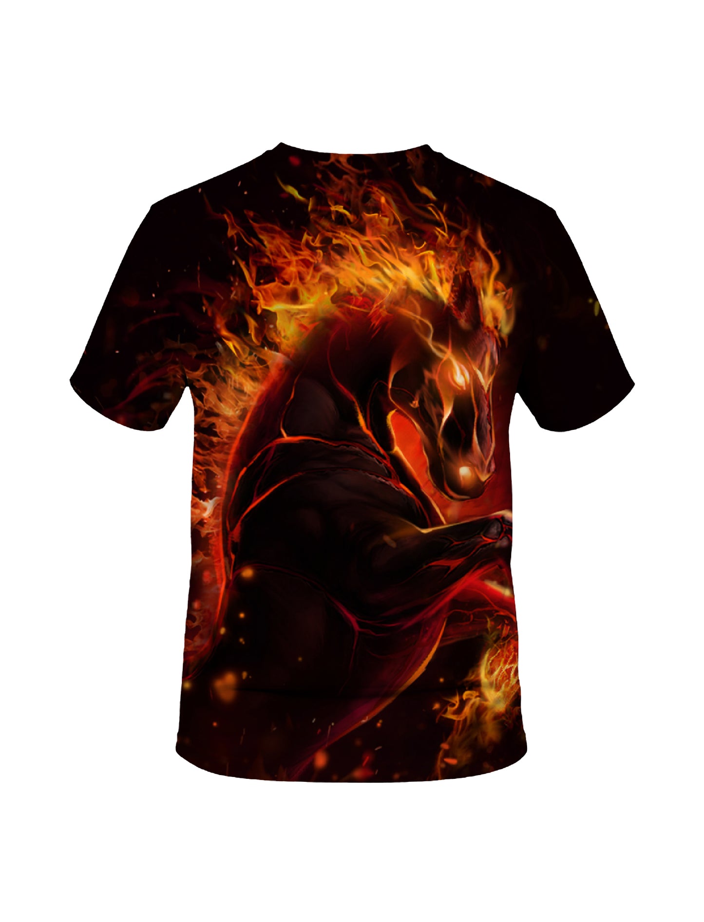 Flaming Horse 3D All Over Print T-Shirt for Men Women