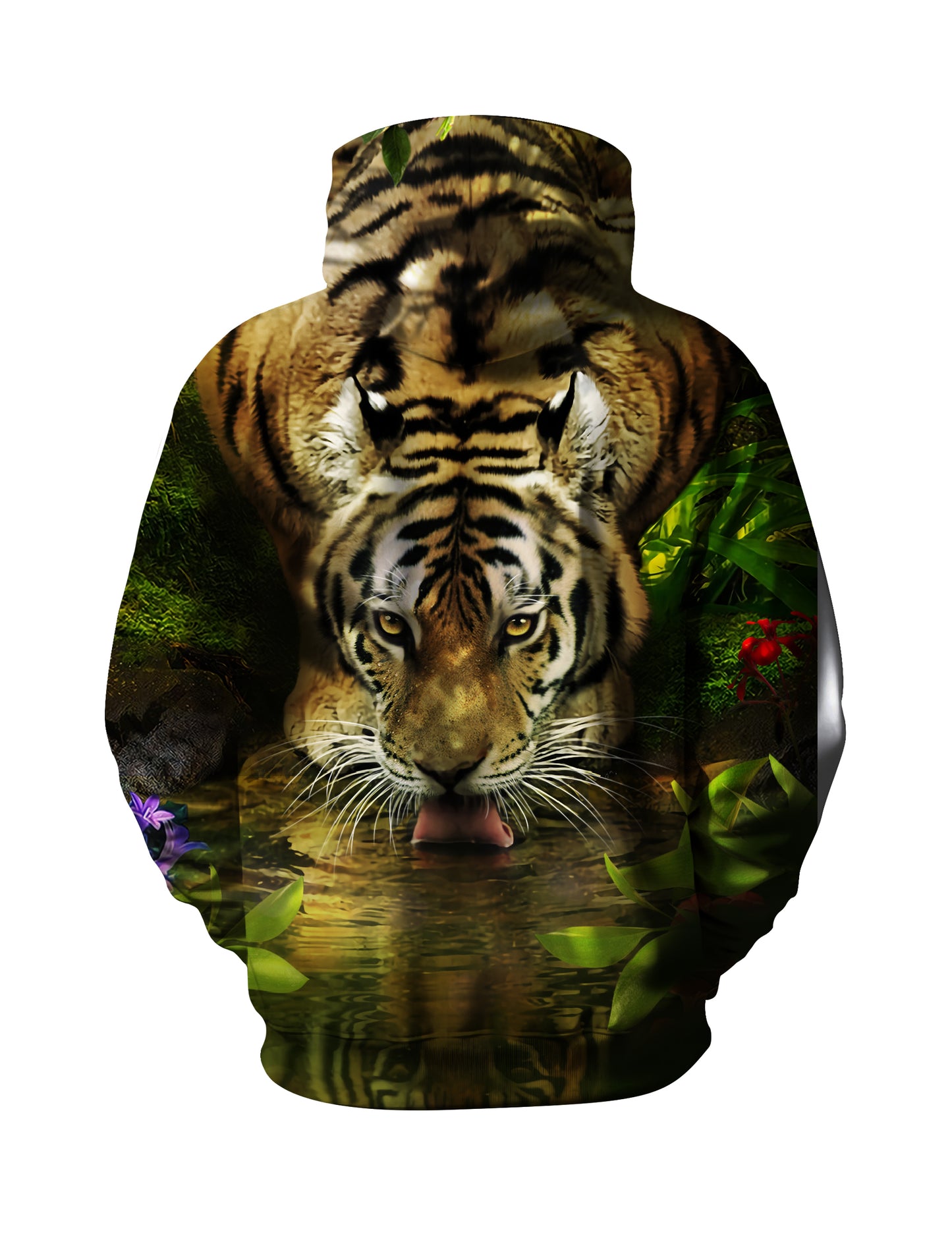Tiger Jungle 3D All Over Print Hoodie for Men Women, Wild Animal Graphic Pullover Sweatshirt