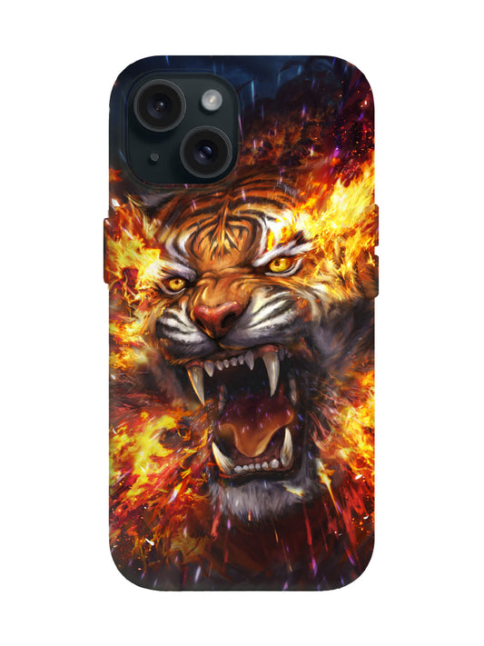 Flame Tiger Edgy Hardcore Tough Phone Case