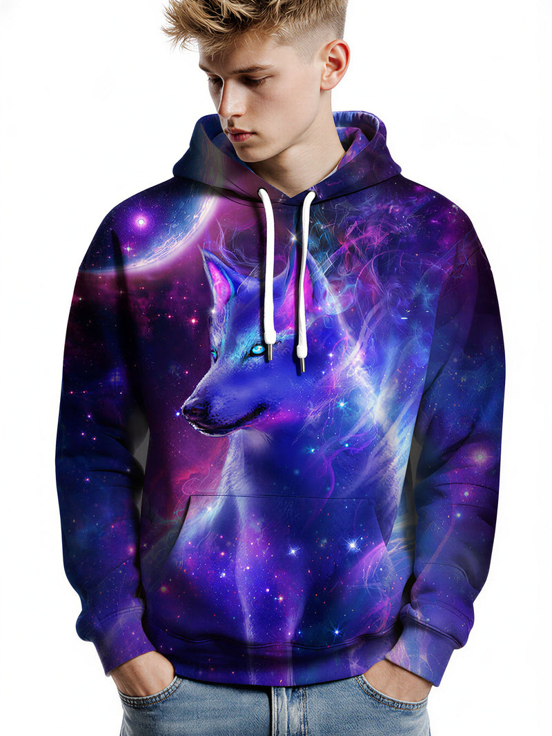 3D All Over Print Wolf Galaxy Hoodie for Men Women Cosmic Space Style Pullover