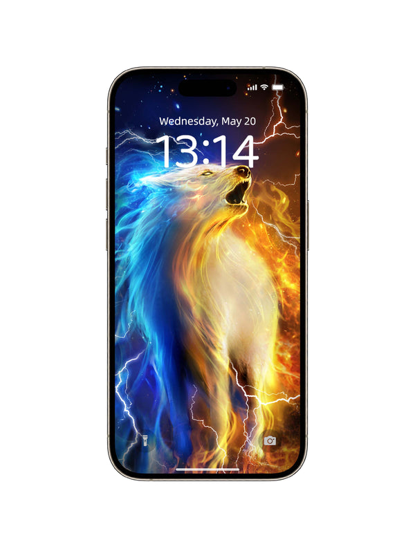 Elemental Wolf Howl Phone Wallpaper