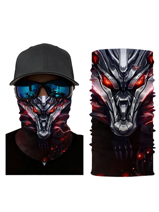 E-Girl E-Boy Cyberpunk Dragon Neck Gaiter with 3D All Over Print, Breathable Fabric, Soft Stretchy, UV Protection for Unisex