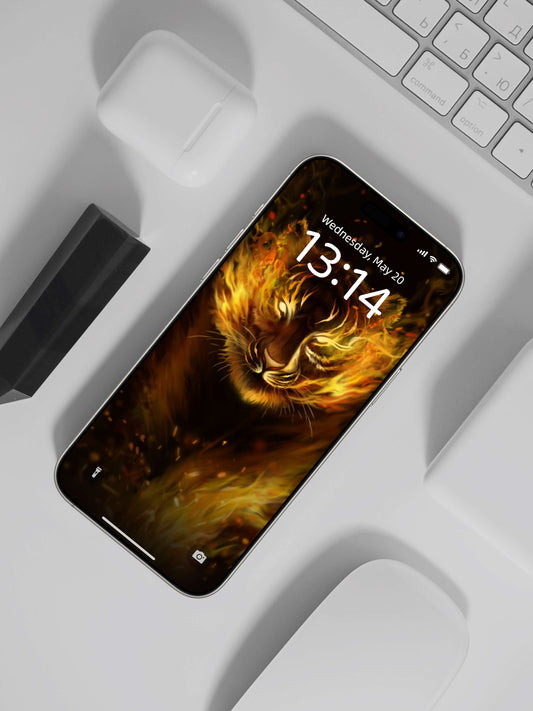 Inferno Tiger Stare Phone Wallpaper