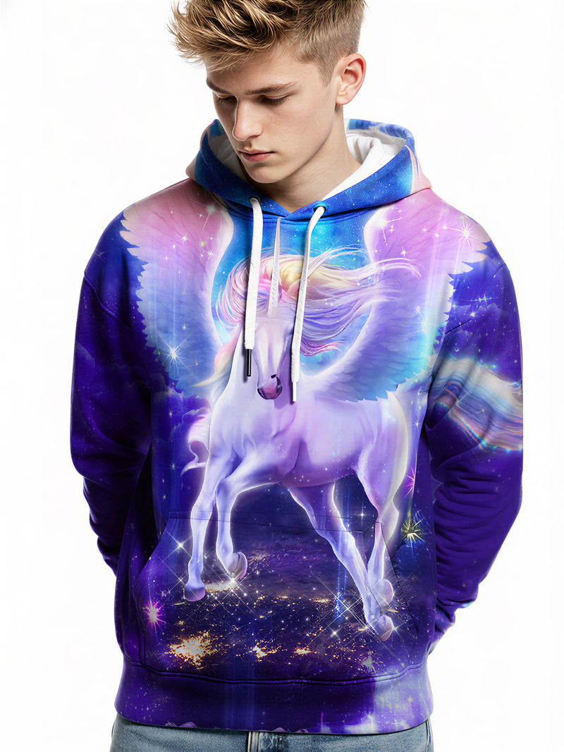 3D All Over Print Unicorn Hoodie for Men Women Galaxy Winged Horse Fantasy Sweatshirt