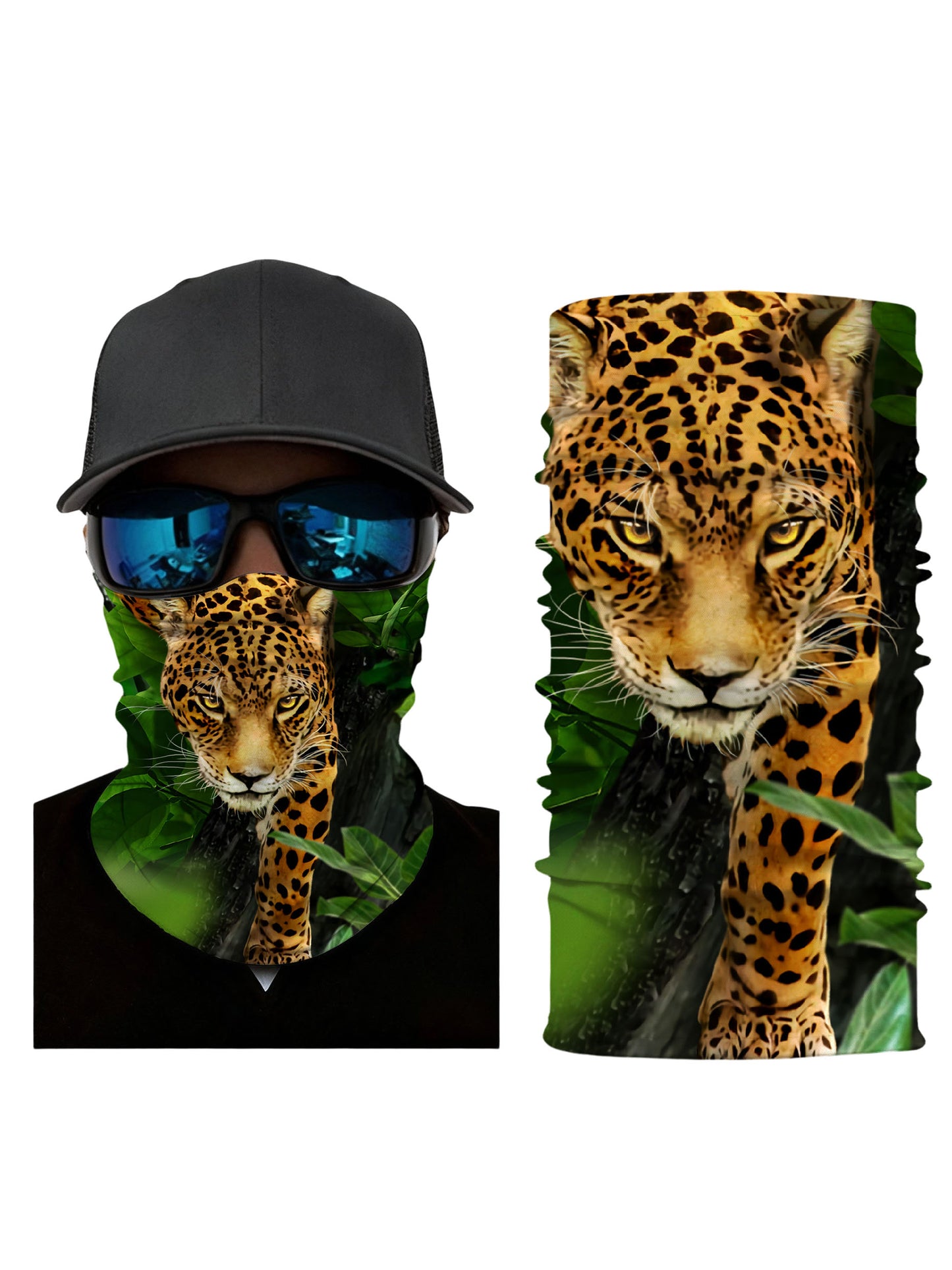 Unisex Pullover Hoodie with 3D All Over Print of Jungle Jaguar Amid Lush Green Foliage