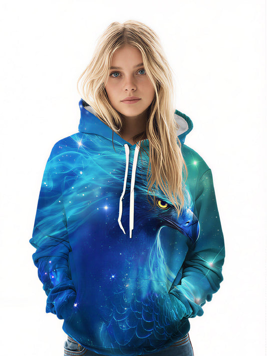 Galaxy Eagle 3D All Over Print Hoodie Unisex Soft Comfortable Streetwear Pullover