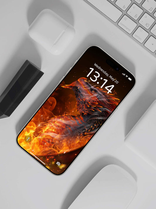 Flame Dragon Profile Phone Wallpaper