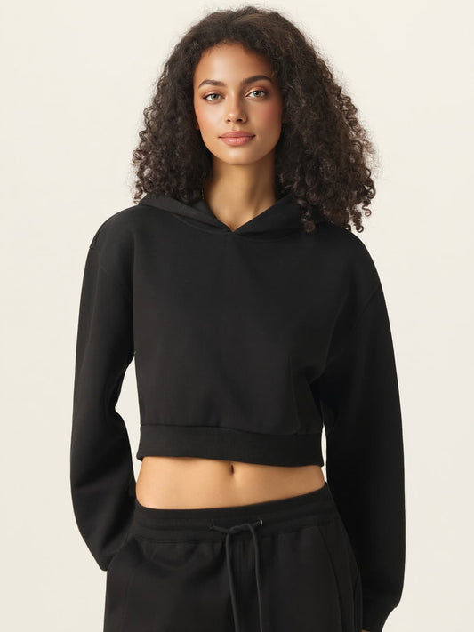 350g Soft French Terry Cropped Hoodie