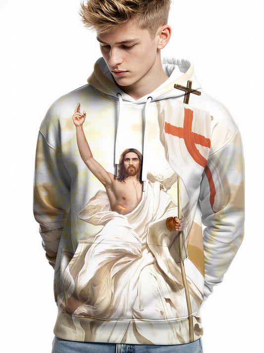 Jesus Christ 3D All Over Print Hoodie for Men Women Religious Faith Apparel