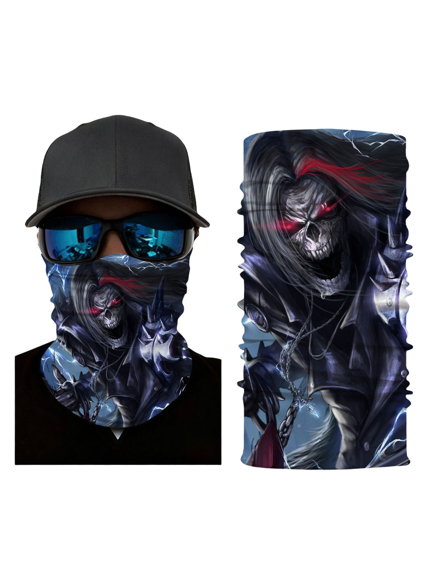 E-Girl E-Boy Style Graffiti Skull Balaclava with 3D All Over Print, Breathable Fabric, Soft Stretchy, Windproof for Men Women