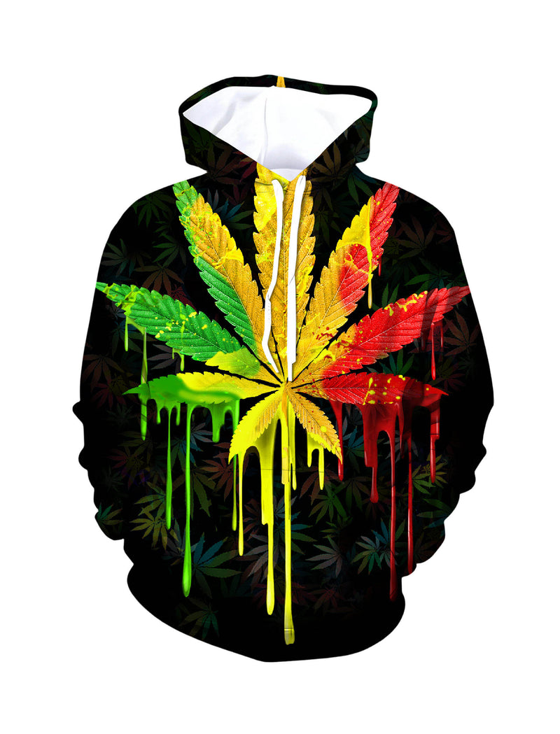 Vibrant Psychedelic Cannabis 3D Print Hoodie for Men & Women