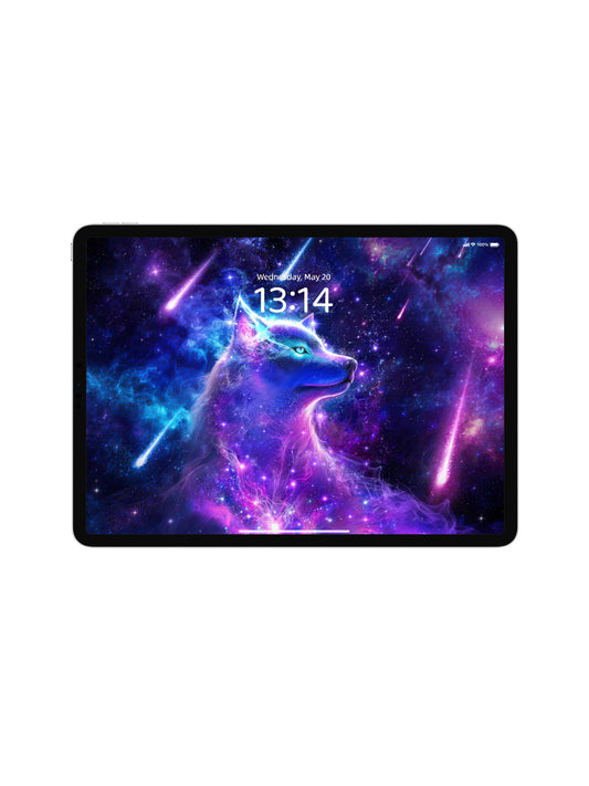 Side Profile Blue Purple Nebula Wolf Digital Wallpaper
