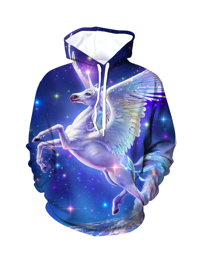 3D All Over Print Galaxy Space Unicorn Hoodie for Men Women Fantasy Style