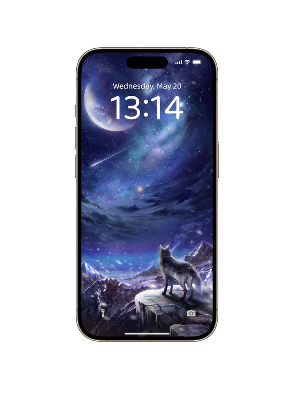Lone Wolf Moonlit Peak Phone Wallpaper