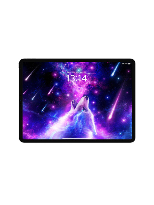 Howling Purple Pink Nebula Wolf Digital Wallpaper