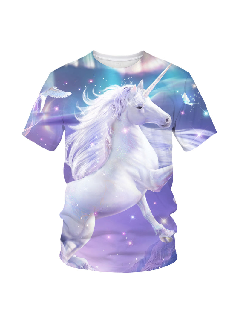 Unicorn 3D All Over Print T-Shirt for Men Women, Magical Fantasy Galaxy Design