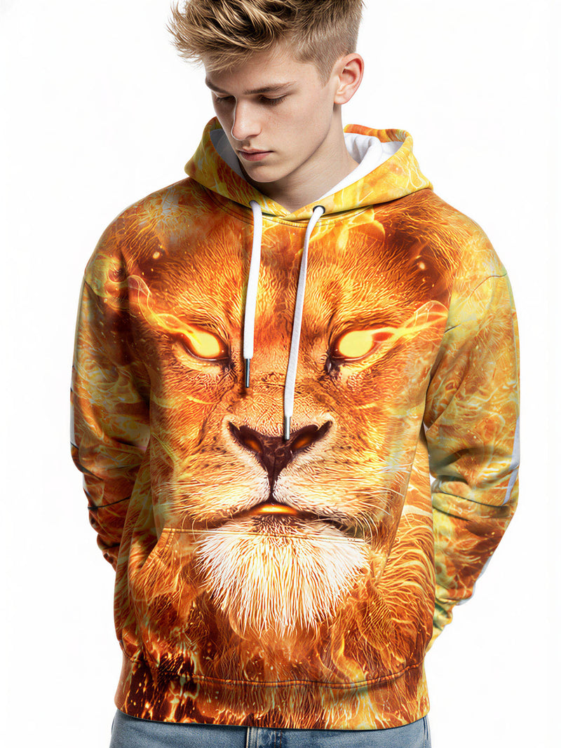 3D All Over Print Lion Fire Hoodie Sweatshirt For Men&Women