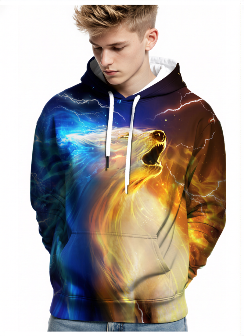 Neon Skull 3D All Over Print Hoodie for Men Women Streetwear Vibe