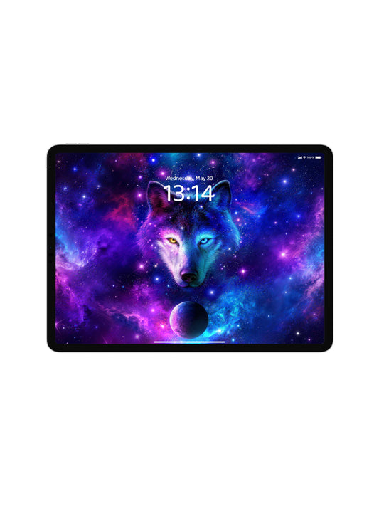 Heterochromatic Galaxy Wolf Digital Wallpaper